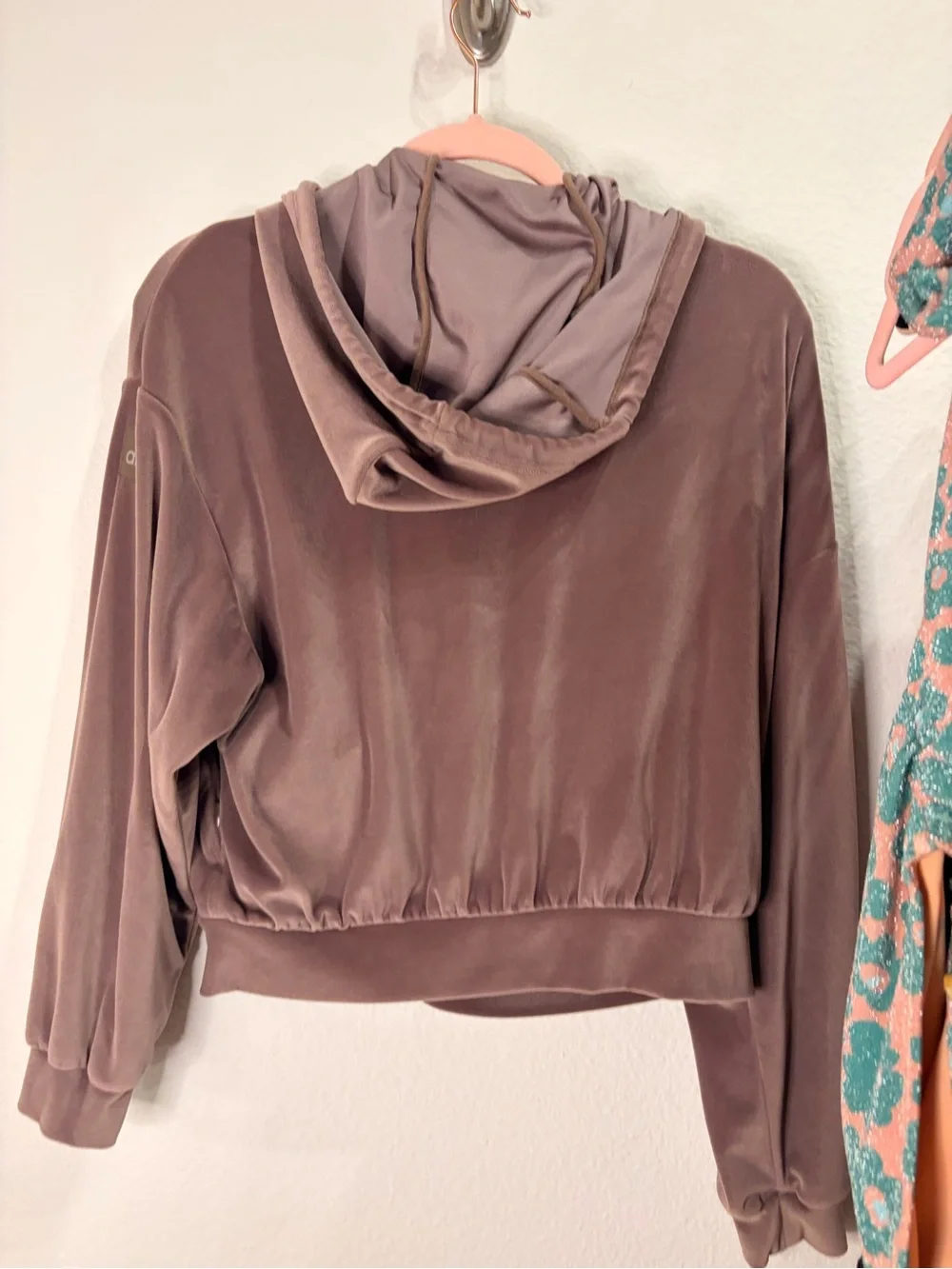 ALO Yoga Dusty Rose Velour Hoodie